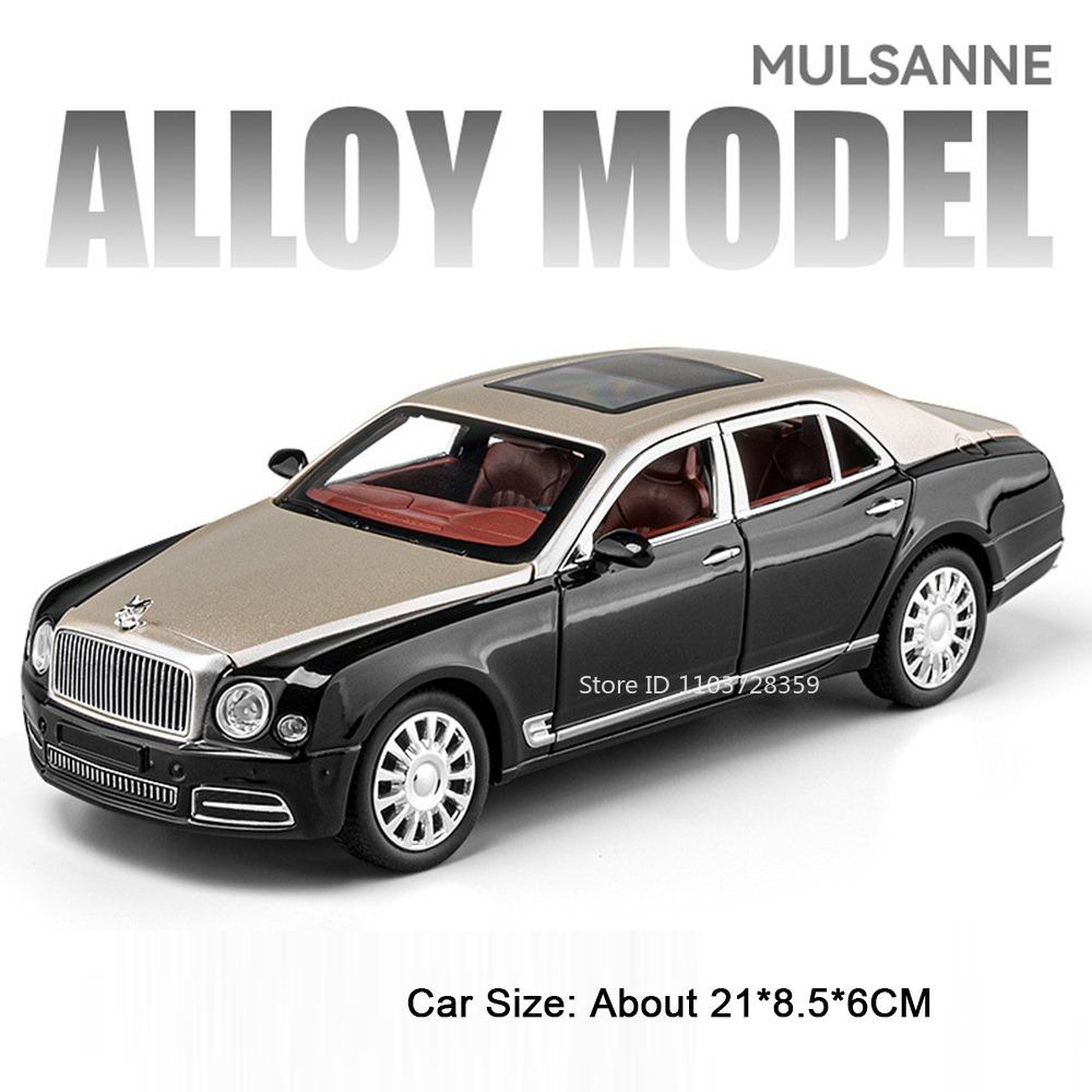 1:24 Mulsanne Continental Gt Modell Spielzeugautos Legierung Druckguss Sound Licht Türen Geöffnet Rückzieher Stoßdämpfung Sammlermodelle