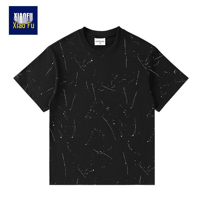 Men s Graphic Print Short Sleeve T-Shirt XL чёрный