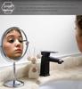 Black Double-Sided Standing Quartz Makeup Mirror for Dressing Table