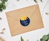 Darling Souvenir 45 Pcs Aster Flower Black Thank You Stickers Round Envelope Seal-1.6