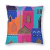 Nights Moroccan City Square Pillowcase Polyester Linen Velvet Printed Zip Decorative Home Cushion Case