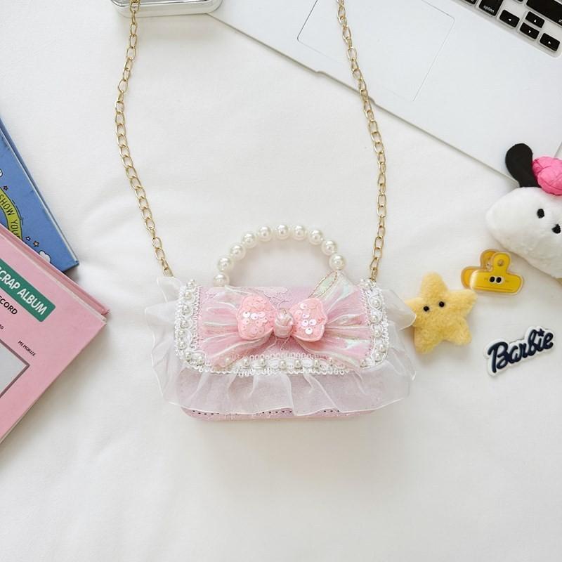 Fashionable Mini Shoulder Bag For Kids With Cute Bow Design And Trendy Chain Strap