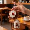 Simulated Chocolate Cake Plush Stuffed Toys Kawaii Cake Nest Doll Pendant Keychain Decoration Creative Gifts For Kids Friends