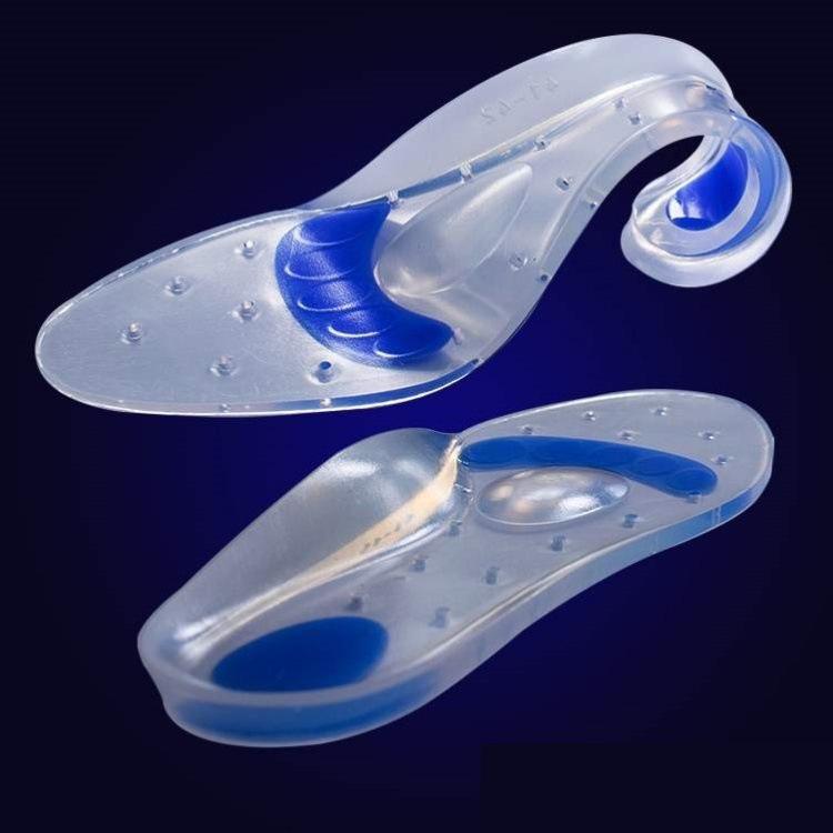 Silicone Shock Absorption Gel Insoles: Thickened Arch Support, Heel Pain Relief, Full Foot Massage Pad