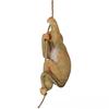 Resin Hanging Monkey with Rope Showpiece for Home Decor - Brown