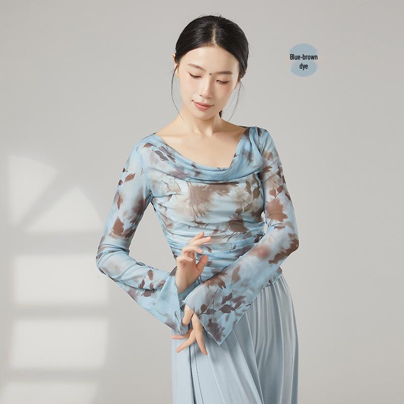 Women s Bell Sleeve Mesh Dance Top - Classical to Modern Styles Medium