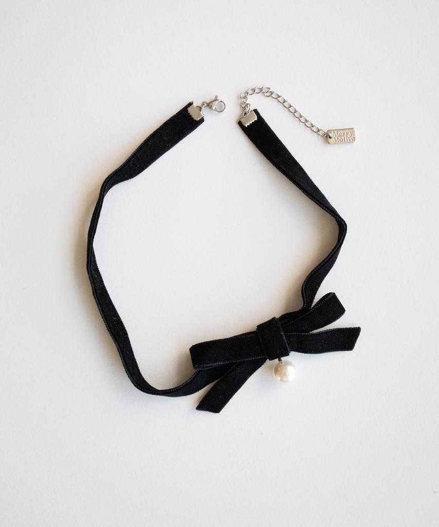 Merrymotive Velvet Black Ribbon Choker Necklace