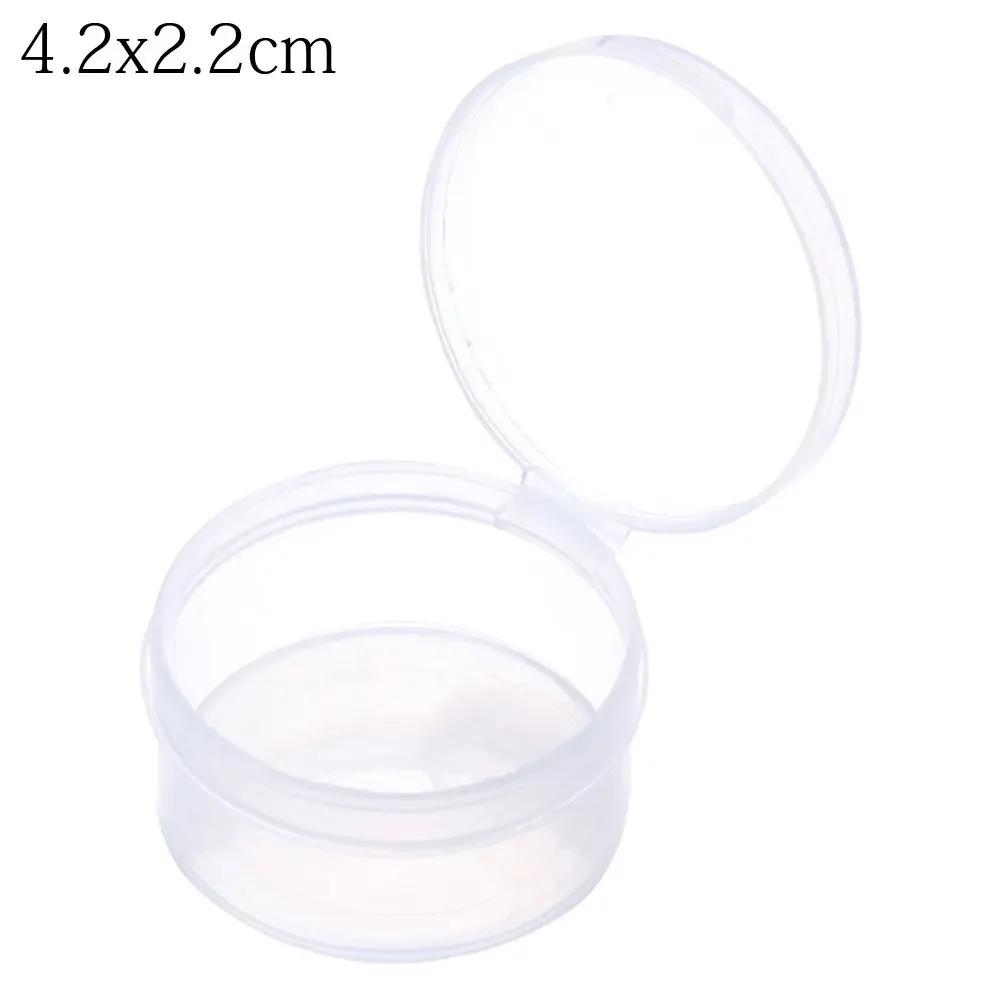 Square Round Plastic Transparent Storage Box Small Items Sundries Organizer Case Jewelry Beads Container Box Tools Accessories