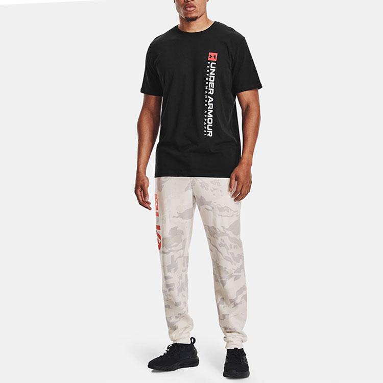 Under Armour UA Boxed Logo Print Round Neck Sports Training T-Shirt Men T-Shirts Black 1361669-001