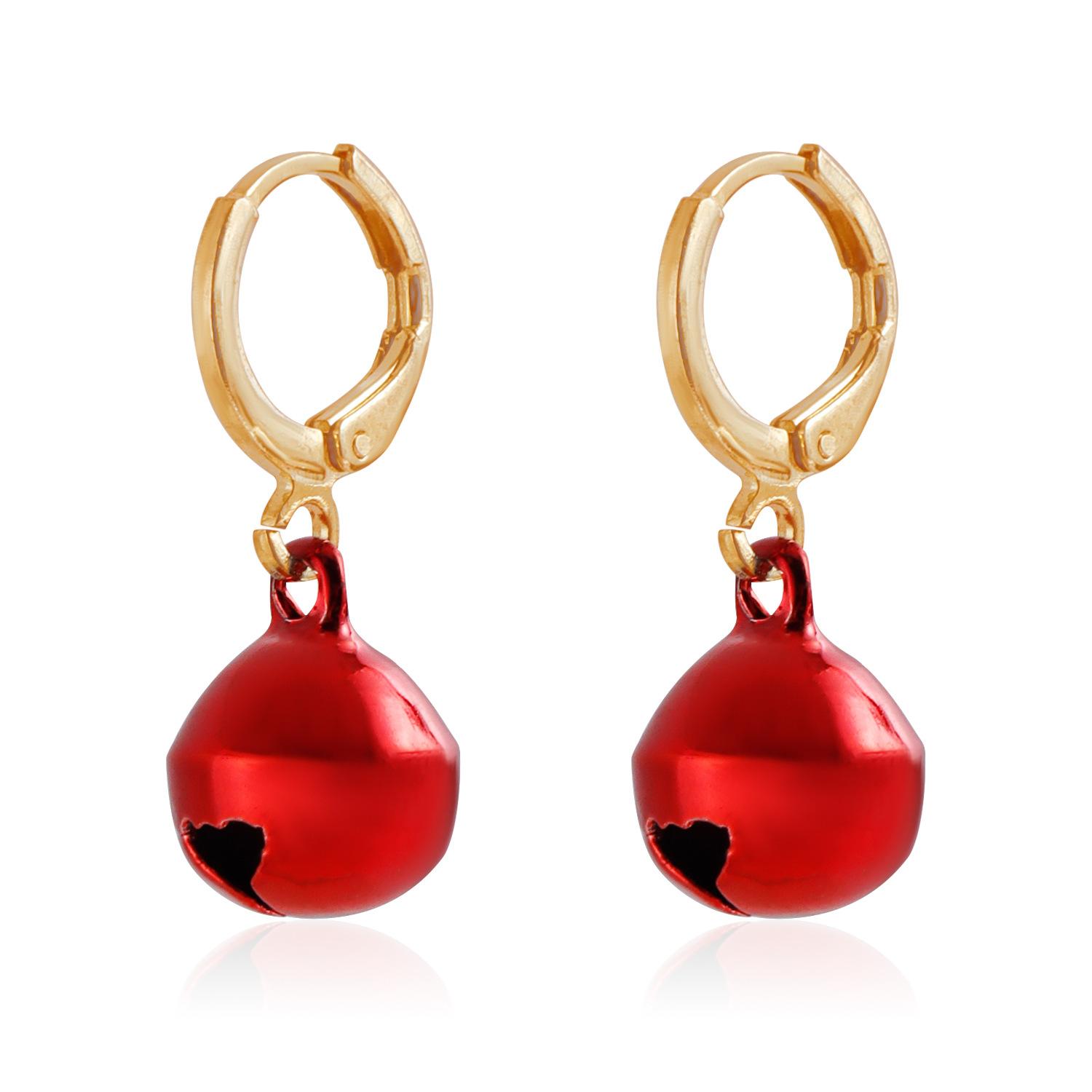 ins wind Christmas bell pendant earrings, colorful bell earrings New Year s gift