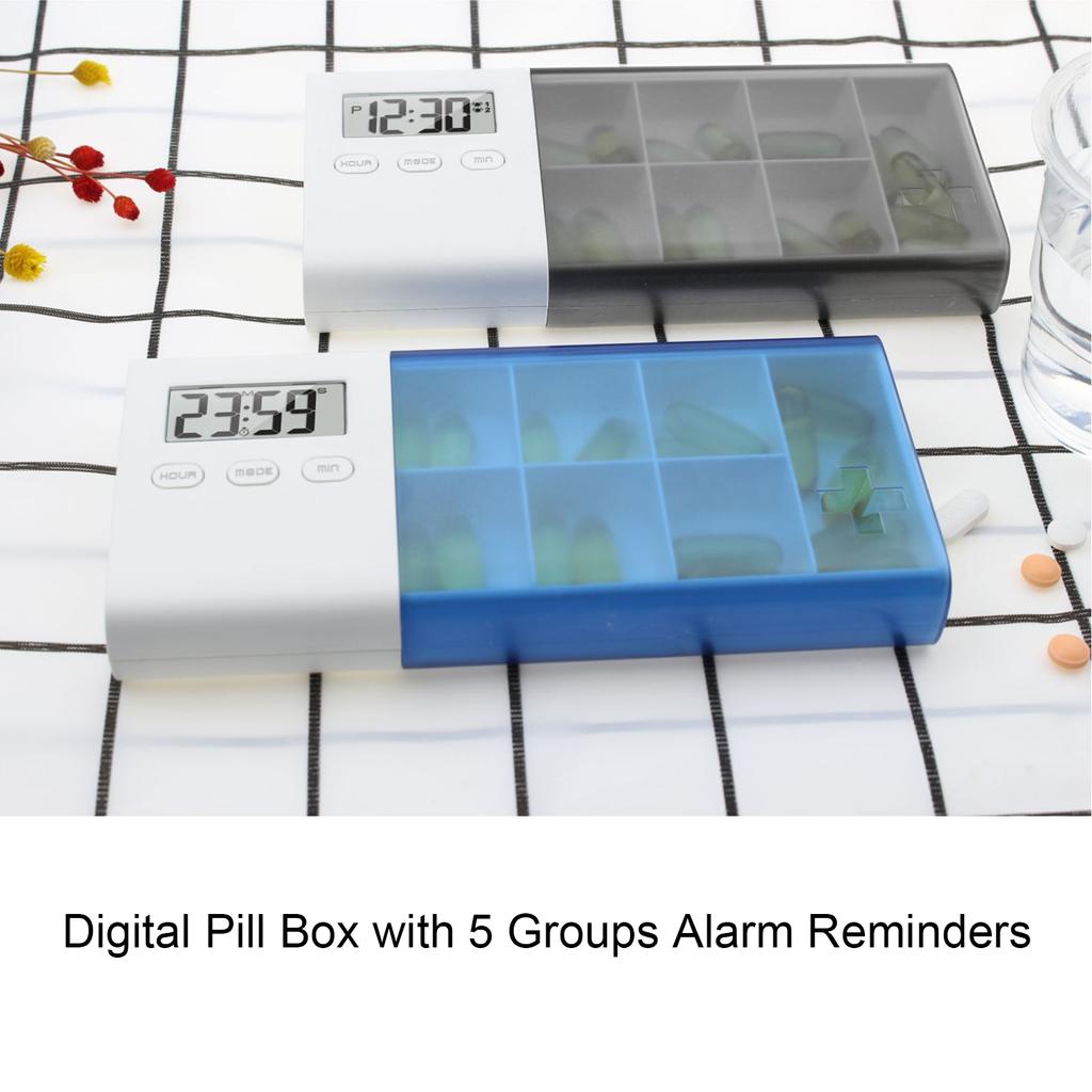 Dust-proof Separated Pill Organizer Pill Box Case Electronic Timer Alarm Clock Reminder Medicine