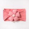 New solid color jacquard children's headband, cute five-petaled flower baby headscarf, thin soft baby hair accessories