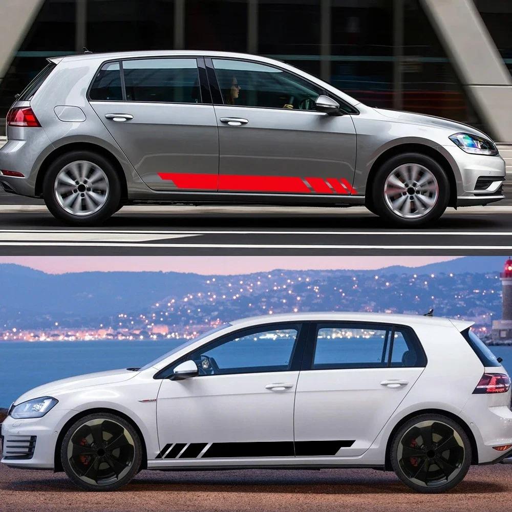 2 Pezzi Adesivi Laterali Portiera Auto Stile Racing Decalcomania in Vinile Per Volkswagen VW Golf 8 7 5 4 6 GTI R MK8 MK7 MK5 MK6 MK4 Accessori Auto