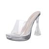 Aphixta 12cm Super High Sexy Transportant Heels Shoes Spike Heel Slide Sandals Sexy Party Platform Sandals Size 43 Casual Shoes