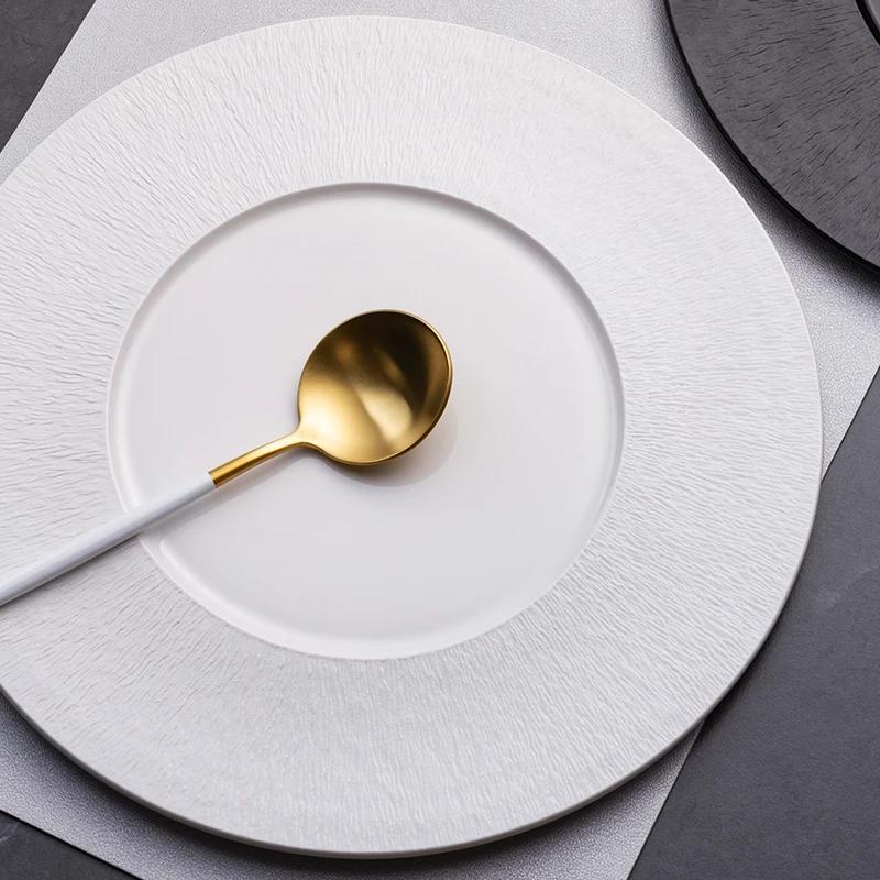 European style ceramic plate Luxury high-end Western style steak plate Household and commercial flatbed tableware dinner plates