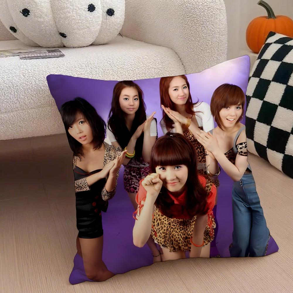 Girlgroup Retro Wg W-Wondergirls Cushion Cover Throw Pillow Cover Hidden Button Durable Polyester Chair Cushion
