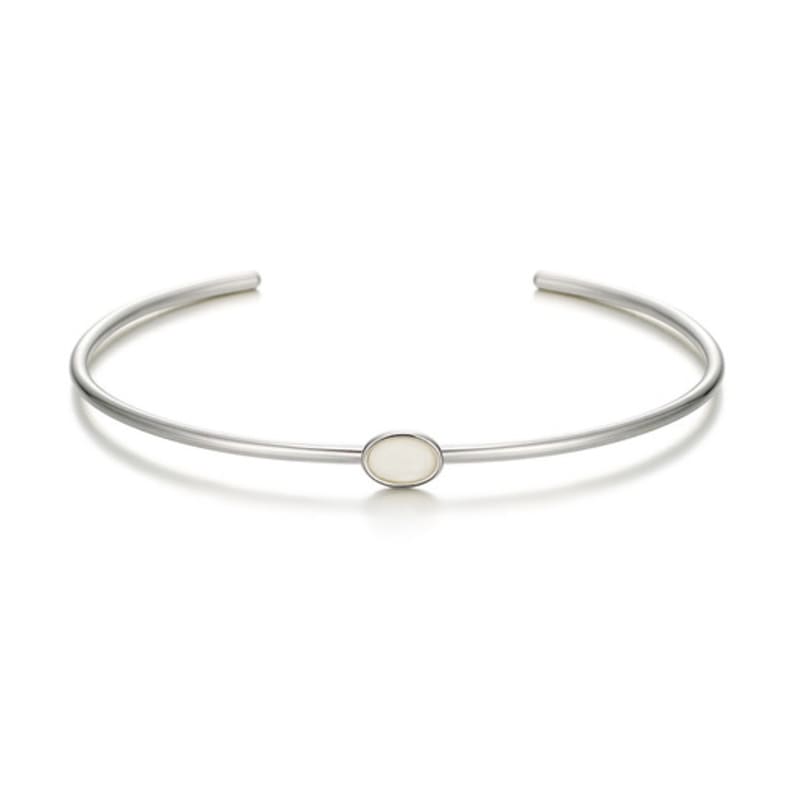 PAIGEFLYNN JEWELRY [925 Silver] Mu Pale Oval Bangle Bracelet