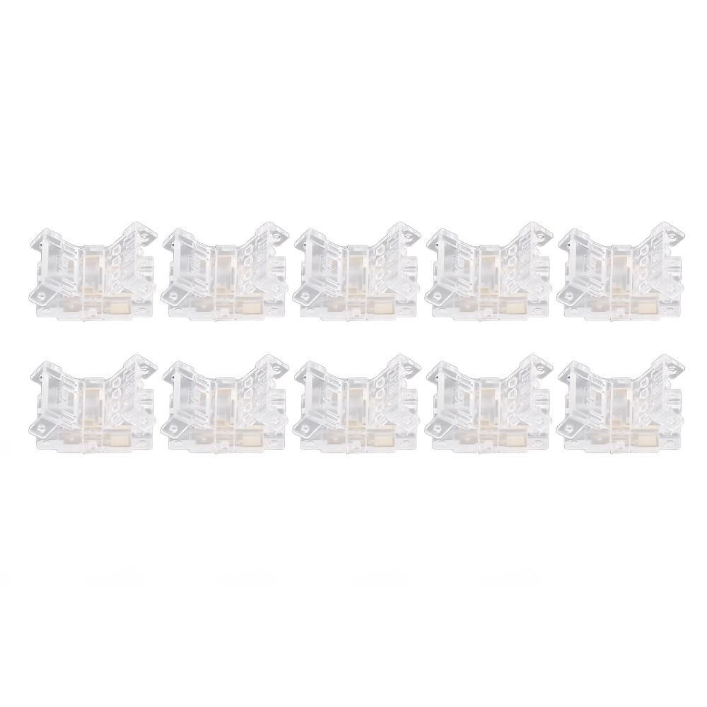 10pcs 10mm COB Light Strip Connectors Transparent LED Strip to Wire Connectors  Office Use