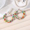 Original Bohemian Style Glass Seed Bead Winding Earrings for Women, Cute Little Earrings, Exquisite Handmade Tassel Rainbow