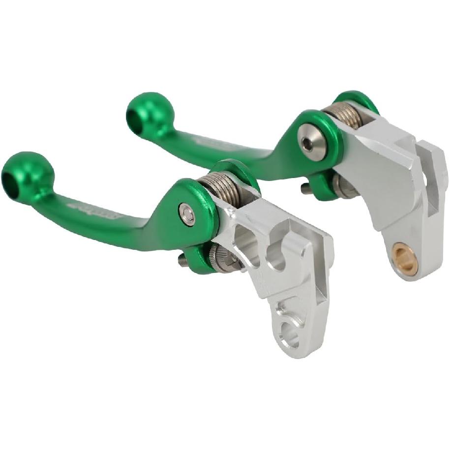 Dirt Bike Brake Clutch Lever Set,Pivot Adjustable Titanium Alloy for KLX 110 KLX110 KLX110L 10-25 Green