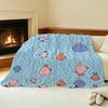 Thick Warm Cartoon Fish Flannel Blanket - Soft Plush Single for Home, Sofa Naps, Guest Room, Halloween & Christmas