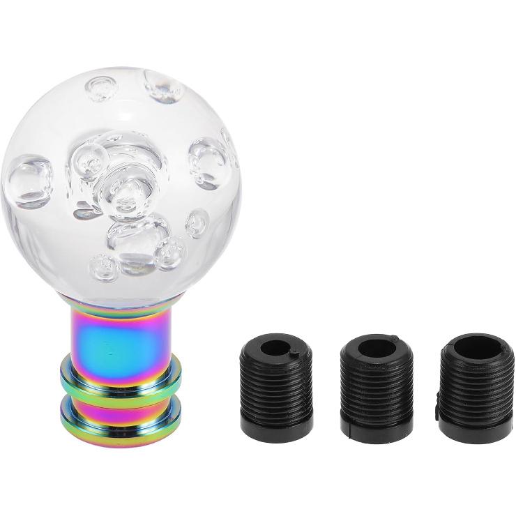 

Car Shift Knob, 9cm Universal for Automatic and Manual Vehicle Gear Shifter Knob with 3 Adapter Acrylic Purple, 1 Set чистый