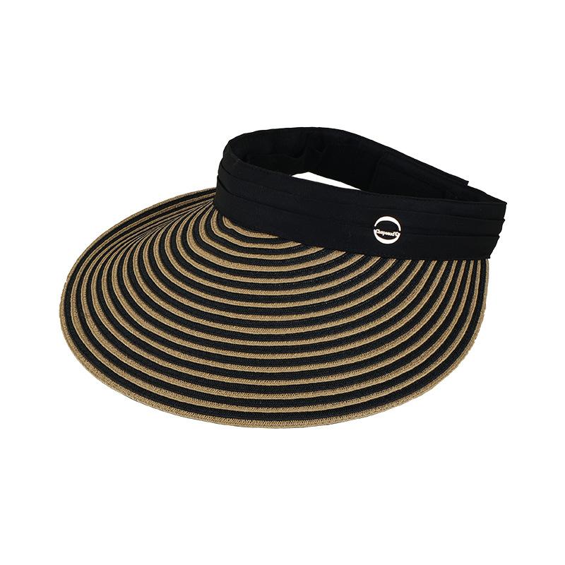 New Big-brimmed Sun Hat Women's Summer Sun Protection Empty Top Hat Versatile Straw Hat Seaside Vacation Face Cover Beach Sun Hat