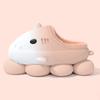Fashion Smile Plush Lining Bag Heel Cotton Slippers EVA Linght Warm Indoor Cotton Slippers Gradient Shark Furry Slippers For Mens Womens