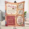 Teacher Appreciation Quotes Blanket Soft Warm Cozy Suitable for Chair Sofa Seaside for All Occasions Digital Print Birthday Christmas Gift Blanket