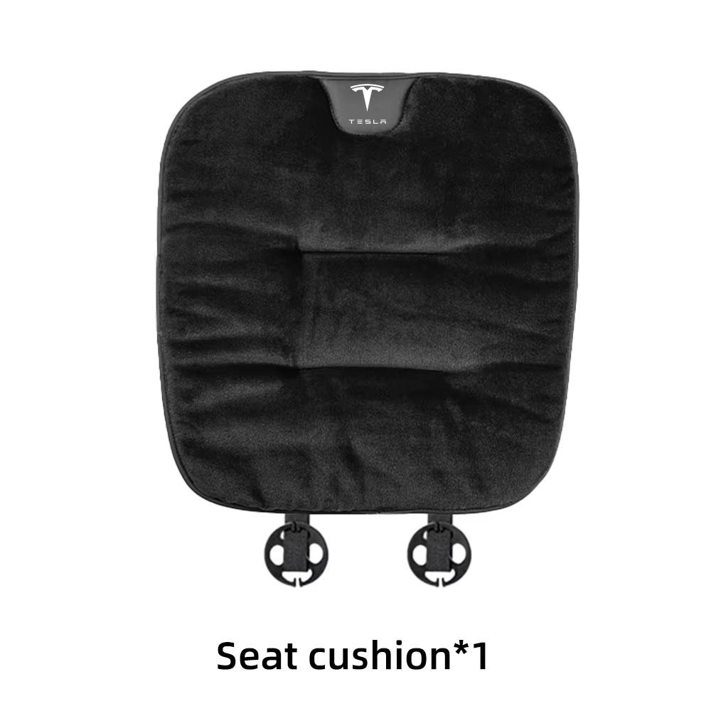 Flannel Car Seat Cushion Cover For Tesla Model 3 S X Y Juniper Cybertruck Universal Winter Plush Seat Cushions Car Accessories Flannel Leather&Four Seasons