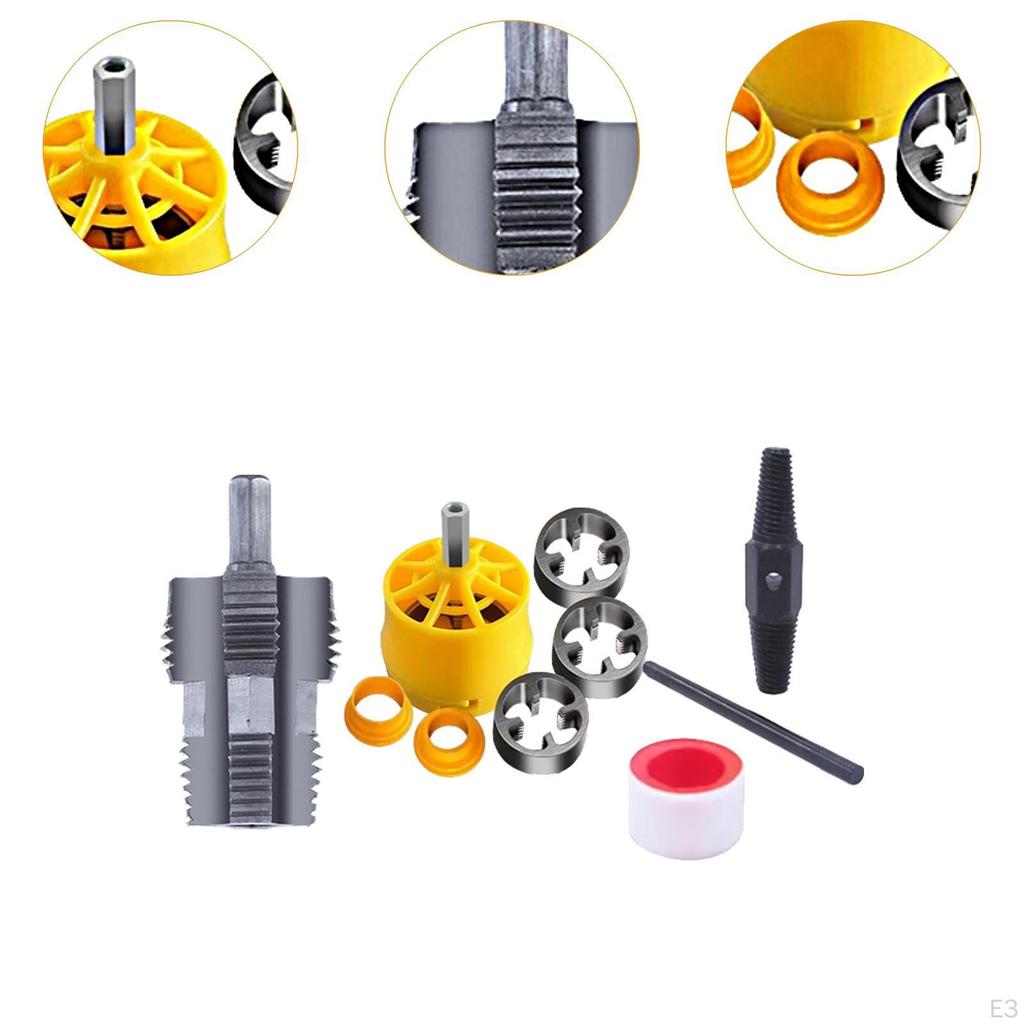 Sada kulatých závitořezů na trubky PVC Sada kulatých matric pro domácí použití Garážové efektivní Ppr instalatérské nástroje