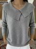 New Fashion Korean Retro Cute Temperament Slimming Crewneck Knit Sweater Casual Lazy Style