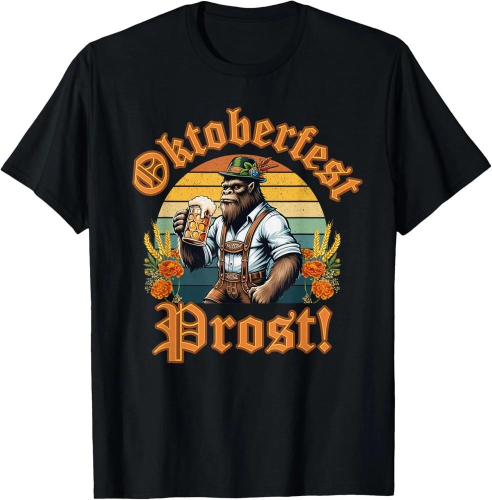 German Bigfoot Lederhosen Oktoberfest Prost Beer Mug Unisex  S-5XL Unisex T-Shirt XXL