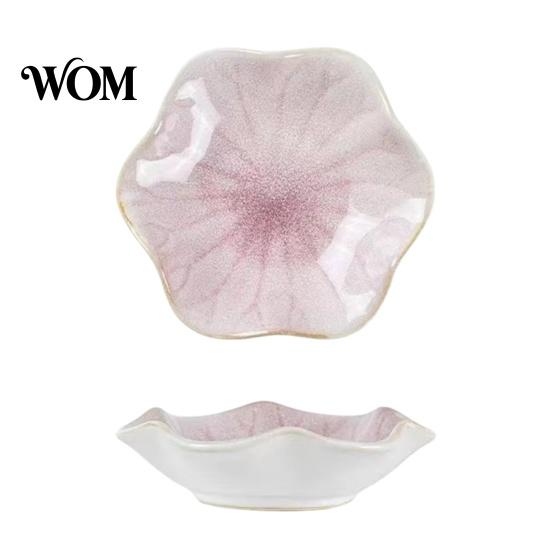 Ceramic Dipping Dish Soy Sauce Plate, Lotus Leaf Design, High-Temperature Fired Home Decorative Unique Texture Jewelry Holder, for Vinegar Snack Small