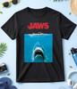 Jaws Movie Poster, Short Sleeve White-Black Men/ Women T Shirt K301