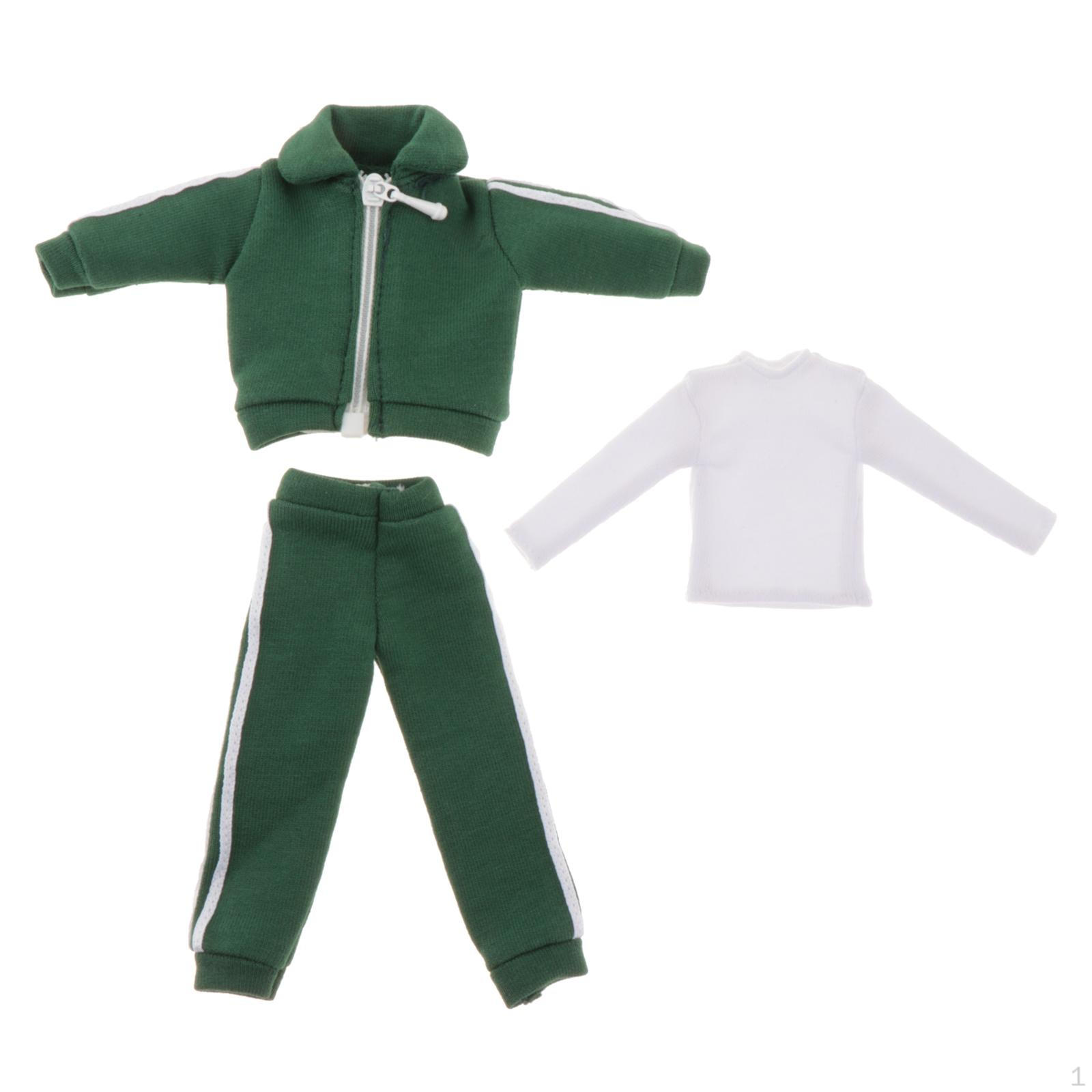 

1/12 Male Action Figure Clothes Tracksuit Fashion Coat Bottoming Shirt Miniature Sweatsuits Outfits