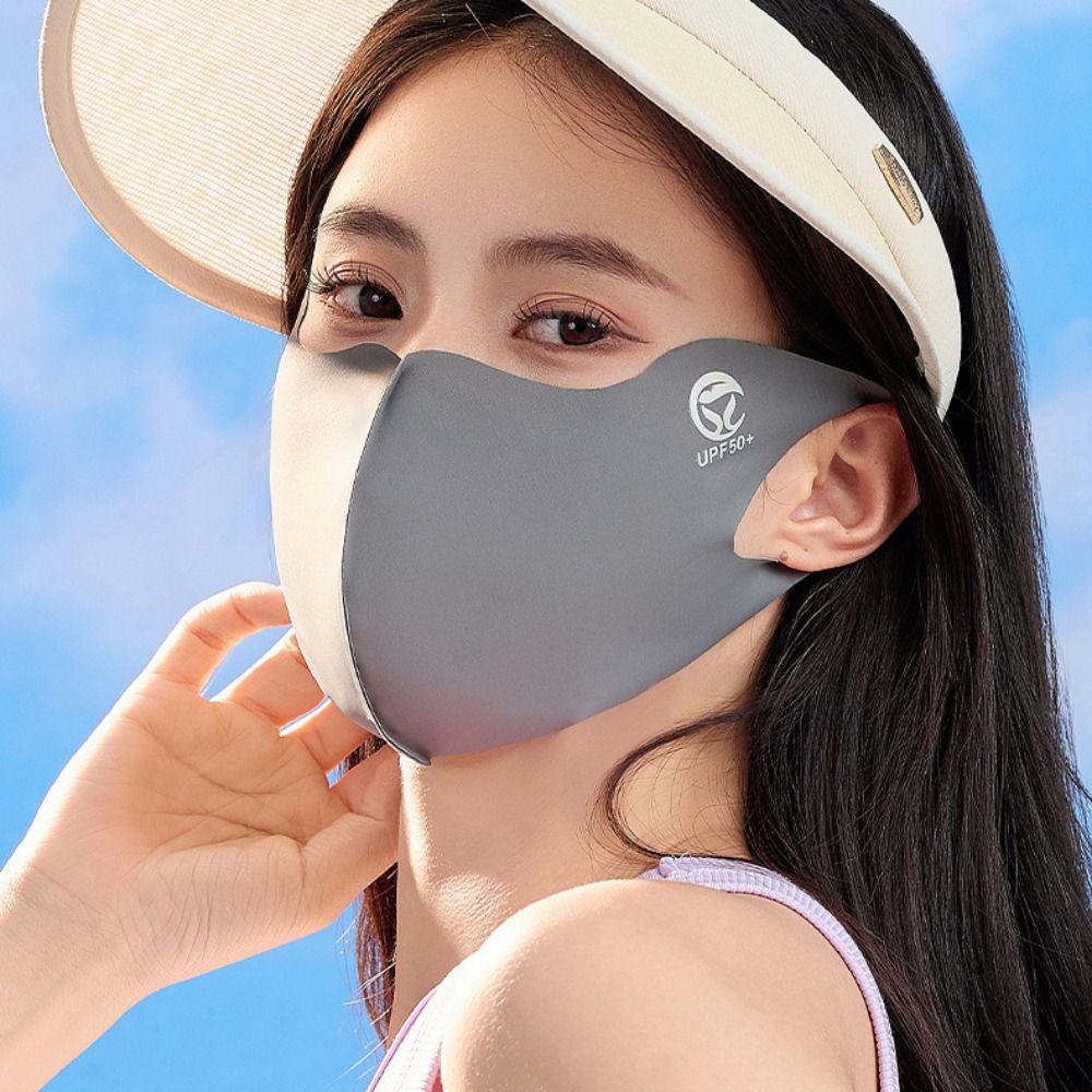 Summer Face Cover Sunscreen Face Scarf Face Gini Mask Adjustable Ice Silk Mask  Riding