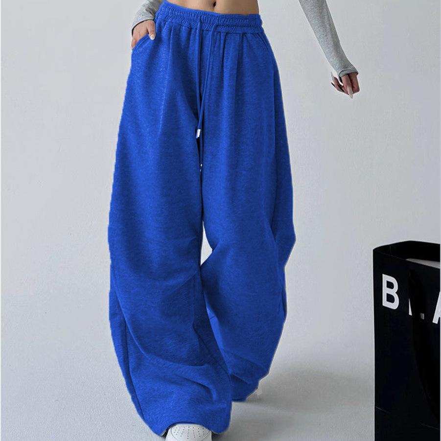Graue High-Waist Weitbeinige Hose für Damen