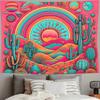 Boho Sun Cactus Tapestry Polyester Wall Hanging for Living Room, Bedroom, Dorm Decor - Perfect Valentine'S Day, Birthday, New Ye