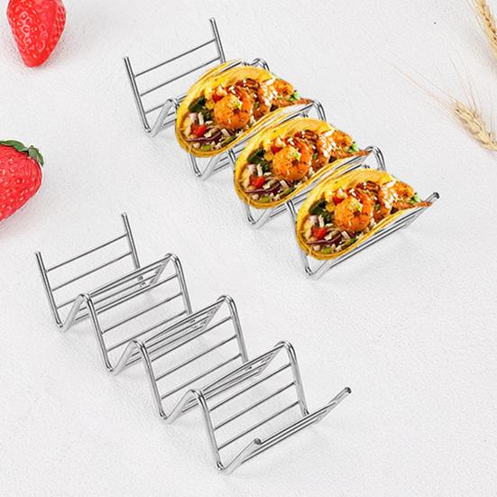Taco Holder Multifunctional Pancake Stand Spring Roll Rack Hot Dog Shelf Rust-Proof Stainless Steel Serving Rack for Snacks Party Platter