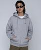 Graver [Unisex] Baseball Logo Embroidered Zip-Up Hoodie_Gray