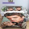 Elvis Presley Rock Star Portrait Print 3‑Pieces Duvet Cover Set Pop Music Bedding Bedroom Home Decor Without Pillow Core Comforter