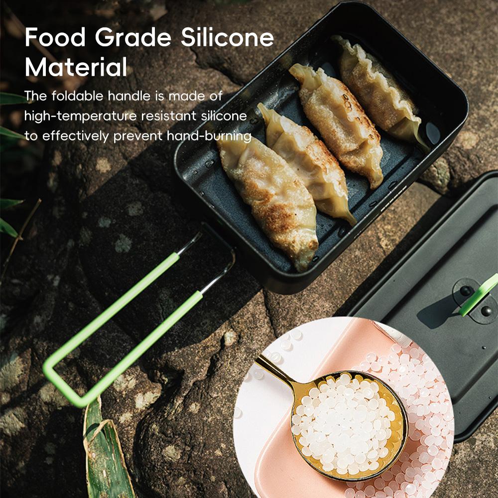 Camping Cookware Mess Kit Aluminum Alloy Lunch Box with Foldable Alcohol Stove Spoon Fork