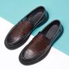 Leather Shoes Men's 2025 Hong Kong Style Business Casual Foot Cover British Style Men's Shoes Hand-scratched Trendy Men's Loafers