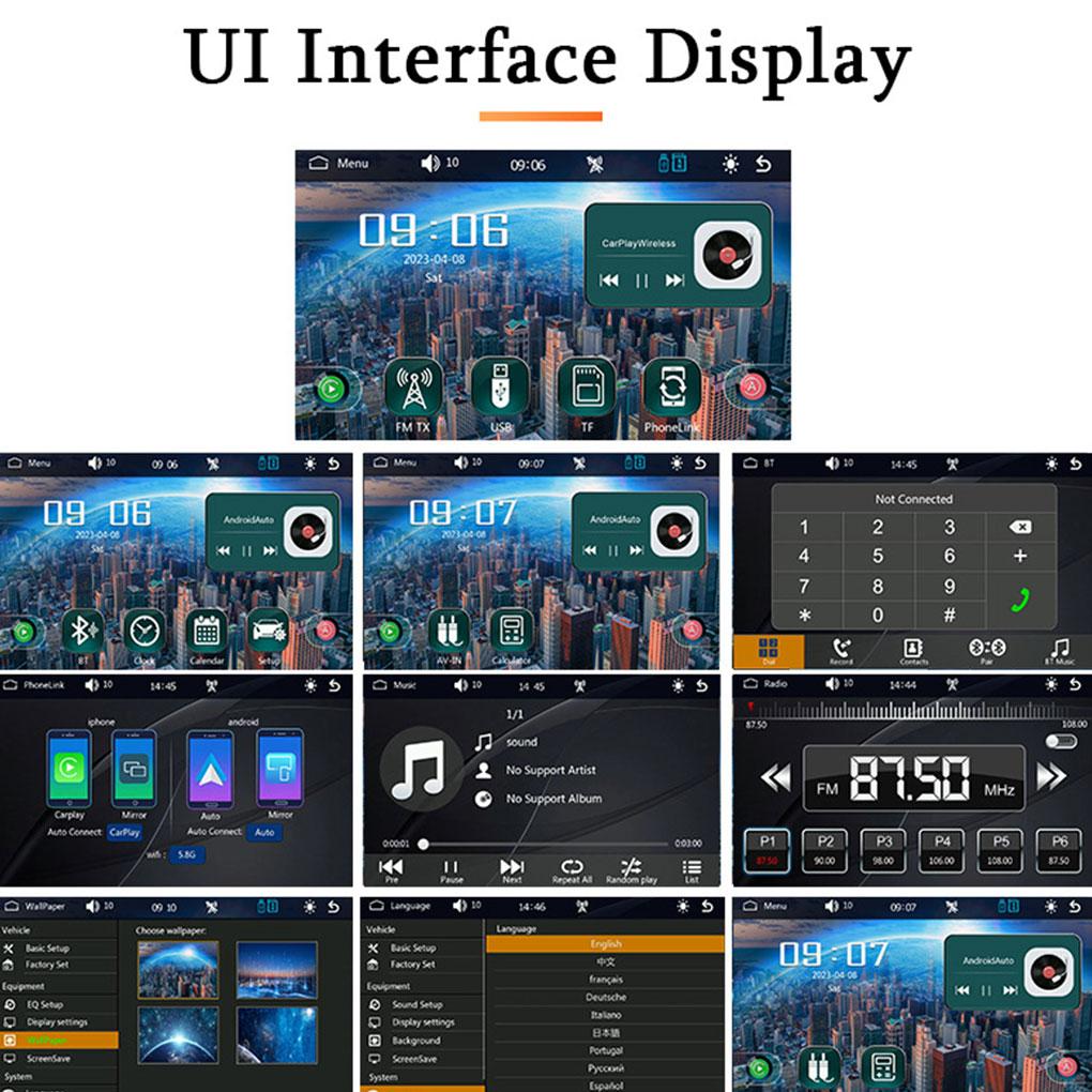 Portable BT 7inch IPS Touch Screen Car Radio Stereo Receiver Support Carplay and Android Auto with Rear Camera AHDCar