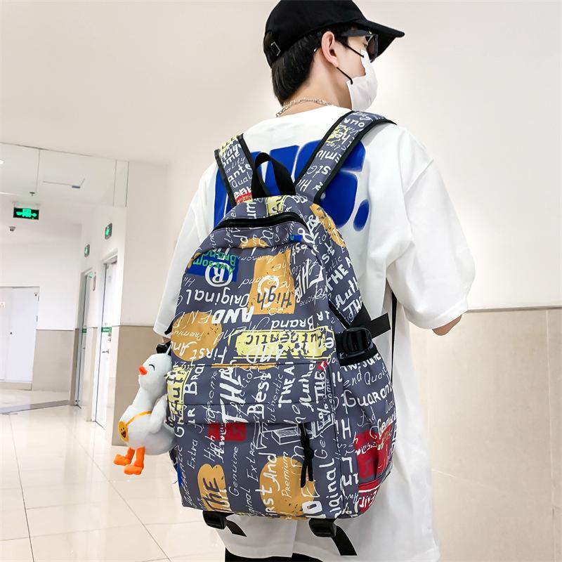 School Bag School Season Fashion Graffiti Backpack High School Student Large Capacity Couple Personality Backpack