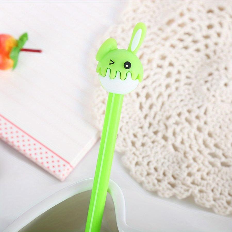 

Школьный сезон 10 шт. 0,5 мм креативная кремовая гелевая ручка с кроликом, милая ручка с рисунком из мультфильмов, канцелярские принадлежности для школы, ручка для подписи на водной основе зелёный