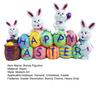 Happy Easter Bunny Figurine Hand-painted Colorful Egg Rabbit Resin Statue Sculpture Holiday