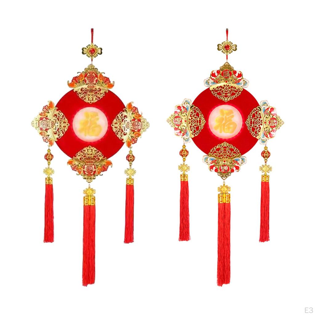 Chinese Year Hanging Ornament with Light Lunar Spring Festival Pendant Tassel
