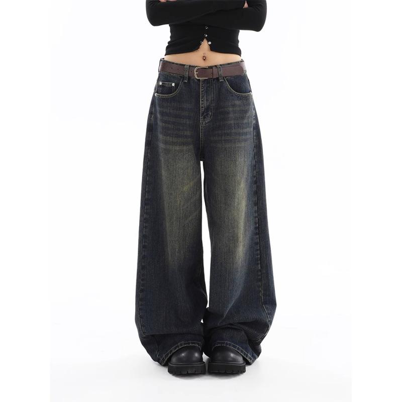 JYL Women s Straight Jeans American Plus-Size Spring High-Waist Slim Denim XL